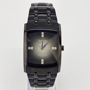 Armitron Men's Watch 33MM Black Gray Dial Black Bracelet Band 7" New Battery